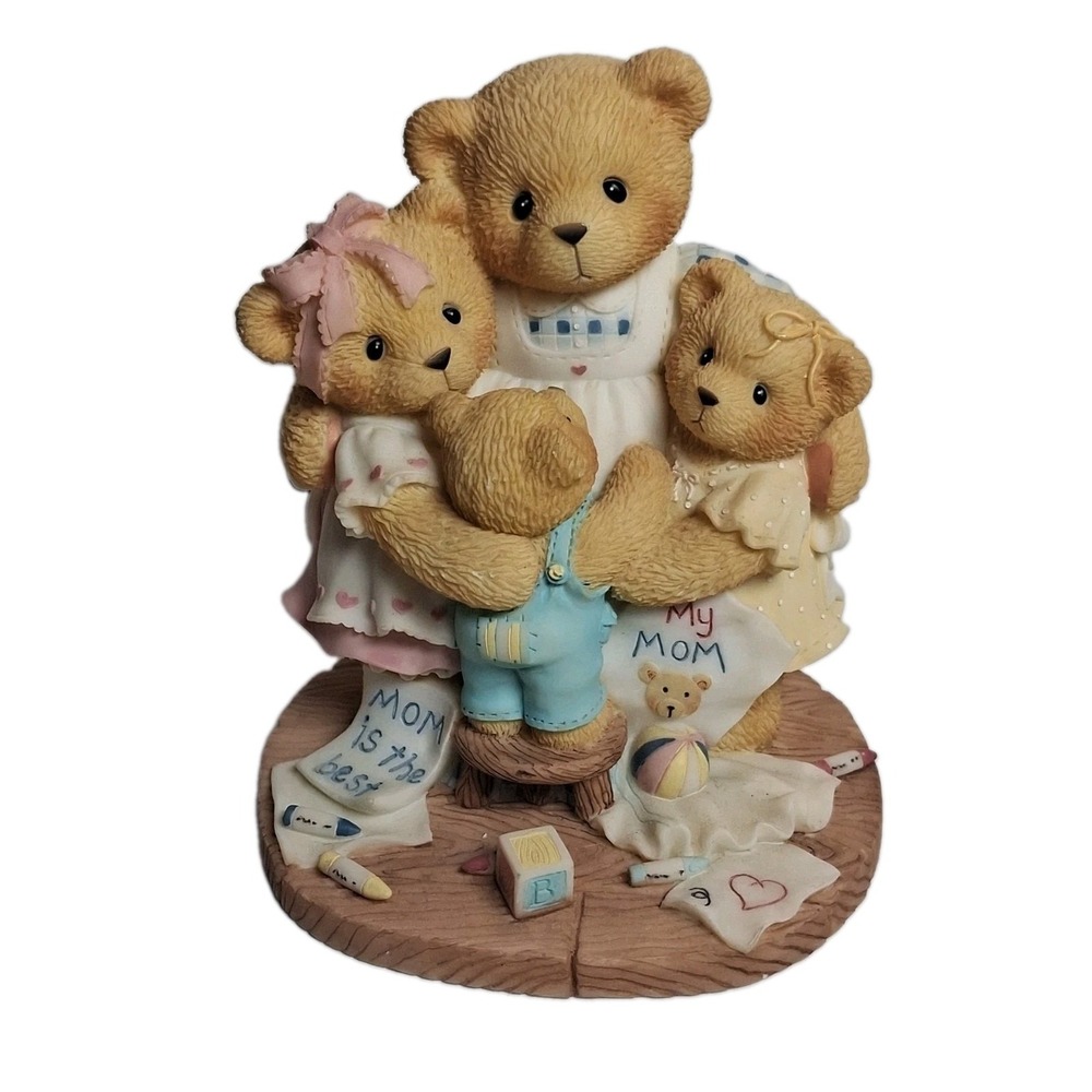 CHERISHED TEDDIES BEAR 538299 "I'm Surrounded By Hugs" Mom w/ Children FIGURINE